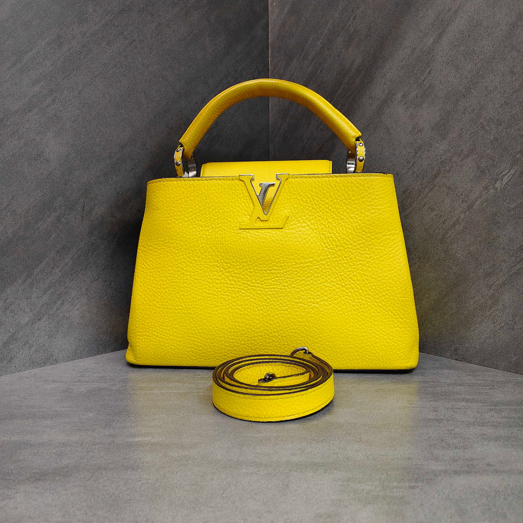 Louis Vuitton Capucines BB Yellow Leather with Snake Handle #LouisVui