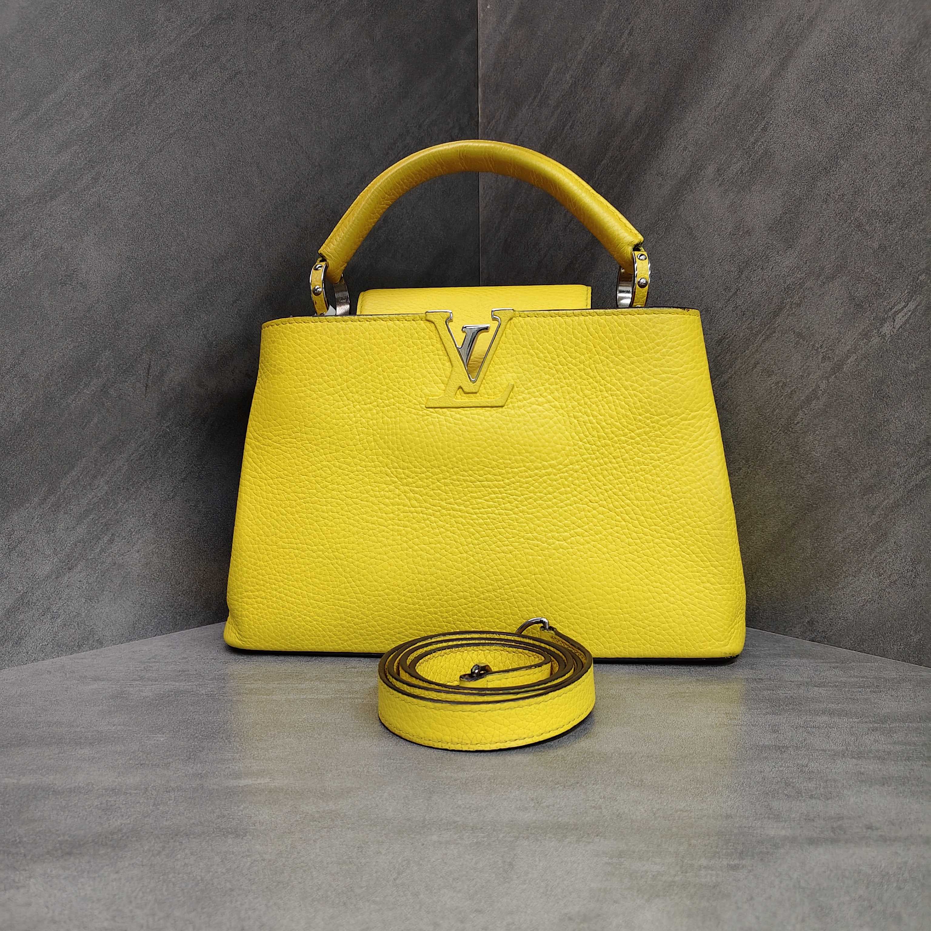 Louis Vuitton Capucines BB Yellow Leather with Snake Handle #LouisVui