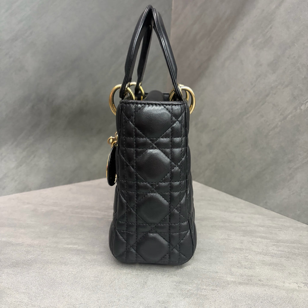 Dior Four-compartment Black Gold Lady Dior Lambskin, 2017 serial code