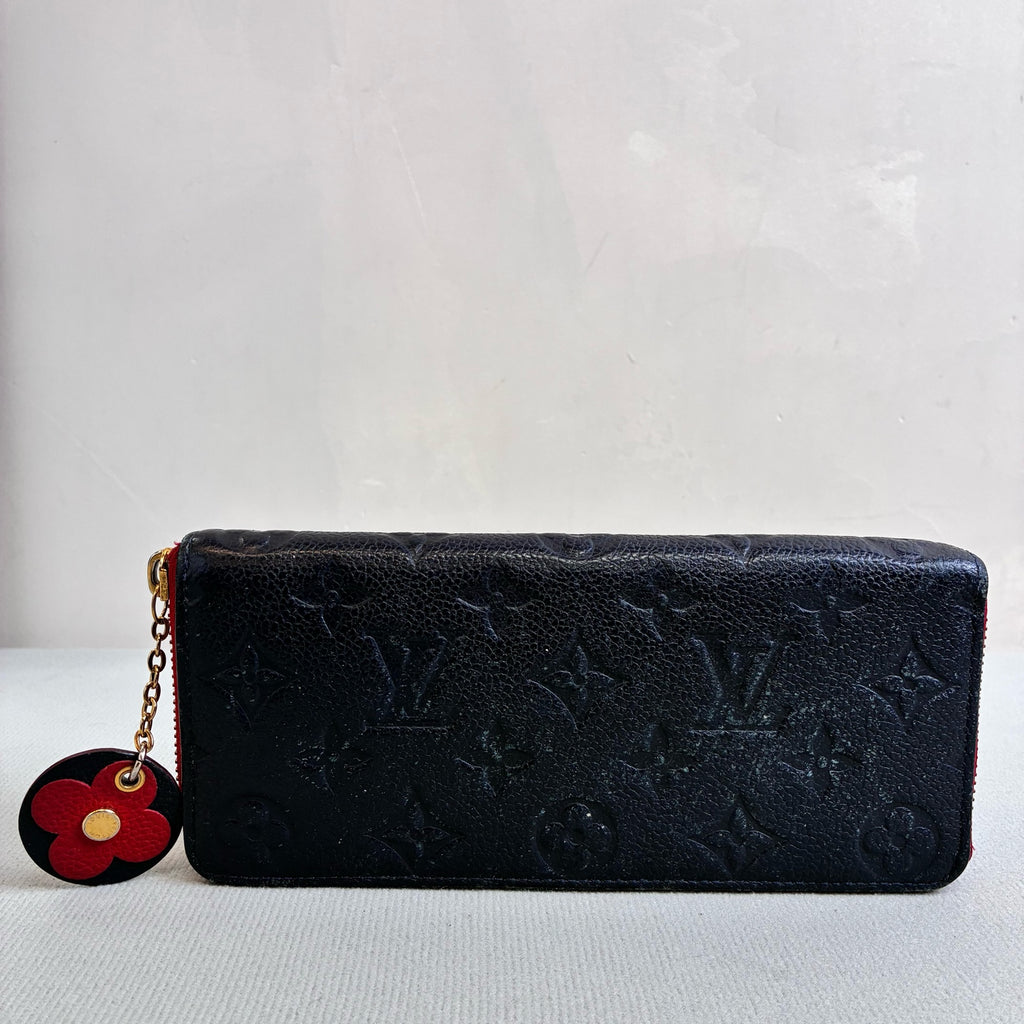 Louis Vuitton/LV 96 New CLÉMENCE Women's Wallet Dark Blue with Red Accents Size: 20*9