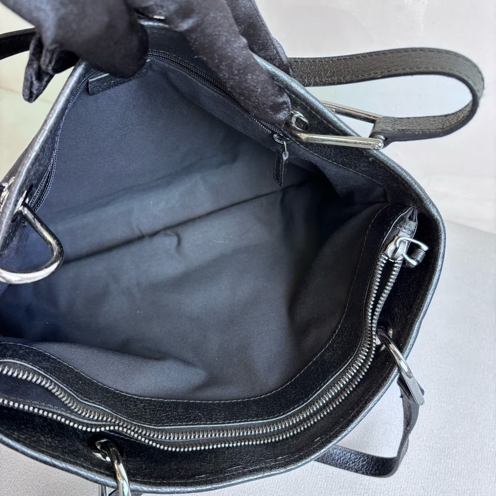 Gucci 98 New Black and Silver Vintage Tote Bag Size 32*24