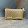 Chanel leboy medium khaki gold-tone chain bag 19 series
