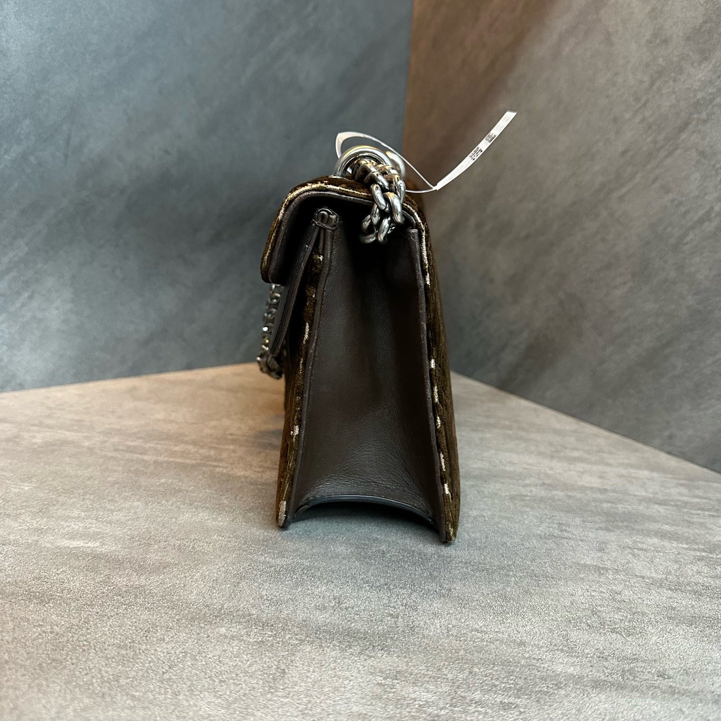 Gucci Medium Dionysus Dark Brown Velvet Black Label 023 Original Condition