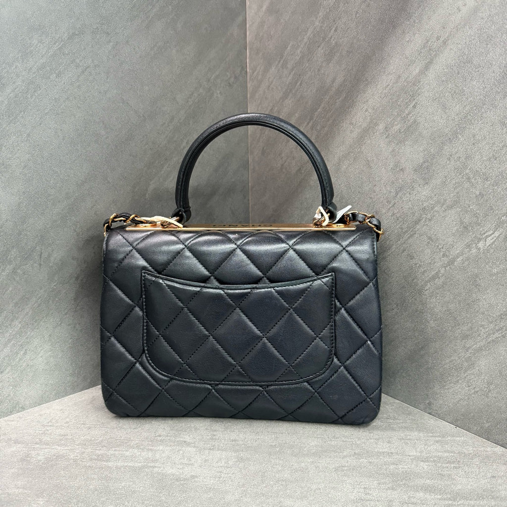 Chanel Rose Gold Handle Trendy CC Tote with Chip, Medium Size