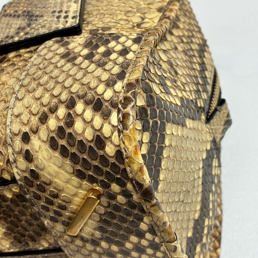 Loewe Boston Amazona sp Amazon Snake Skin Yellow Like New 99% Condition Size 29*27