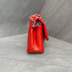 Chanel CF Mini Red and Silver Lambskin Chain Bag 15 Opening