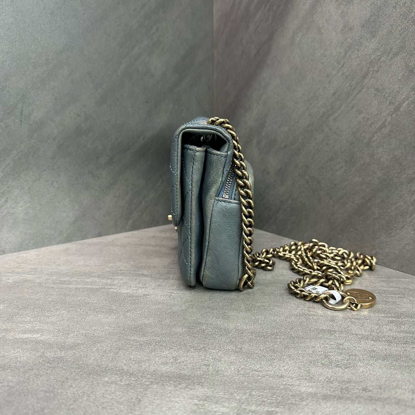 Chanel CF Baguette Gold Coin Gold-tone Hardware Long Style, 17 Series with Authenticity Card, Structured Shape, In Stock