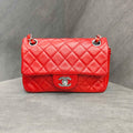 Chanel CF Mini Red and Silver Lambskin Chain Bag 15 Opening