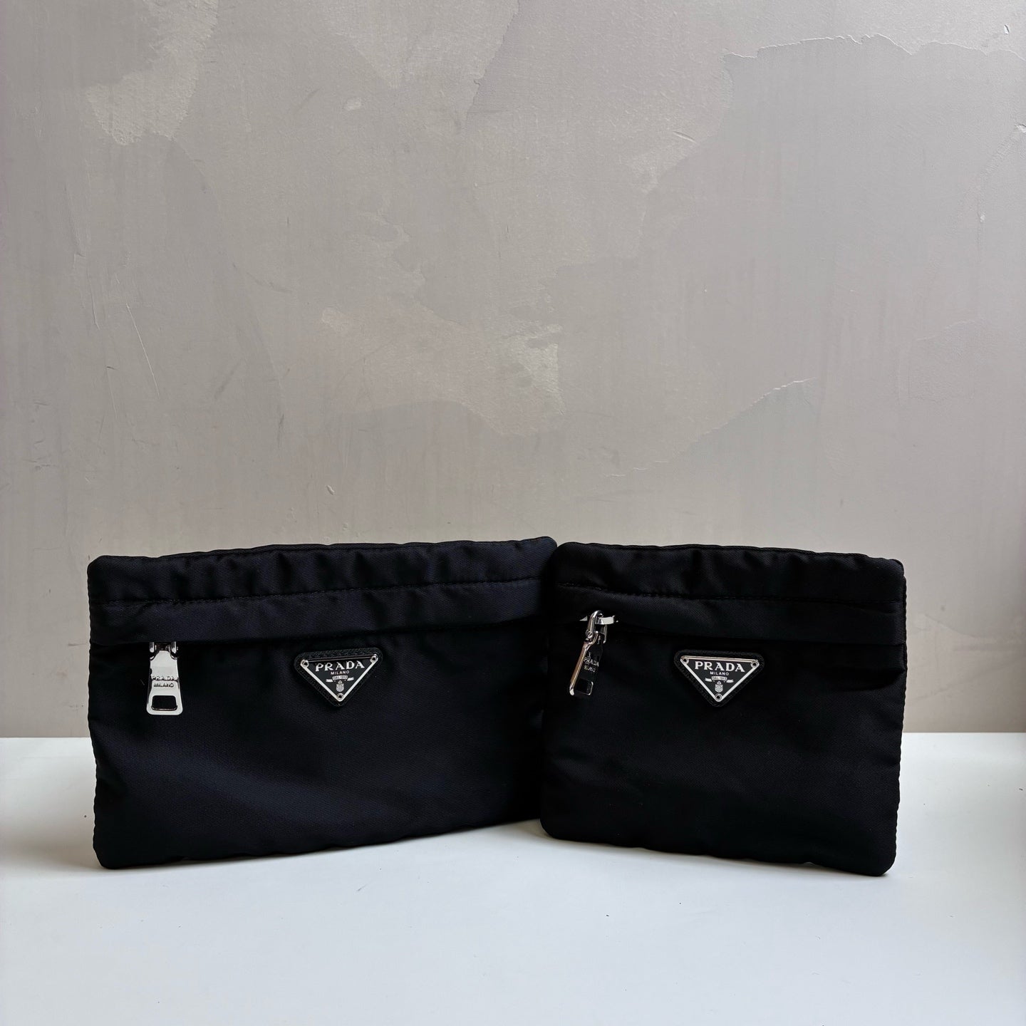 Prada Gemini Nylon Crossbody Bag Waist Bag 99% New Large Size 18.5*12 Small Size 14*12
