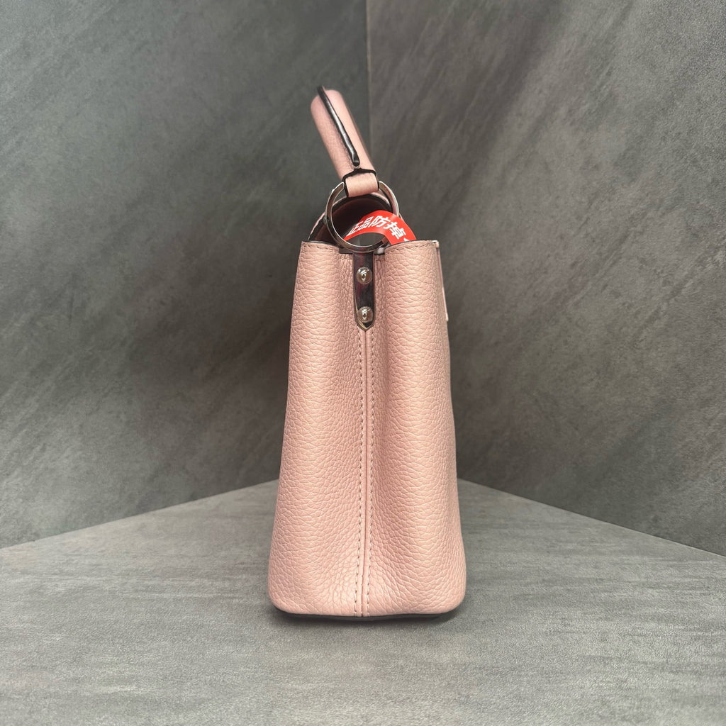 LV Louis Vuitton Capucines BB Pink with Silver Hardware, New Adjustable Strap, 17 Serial Code, Original Condition