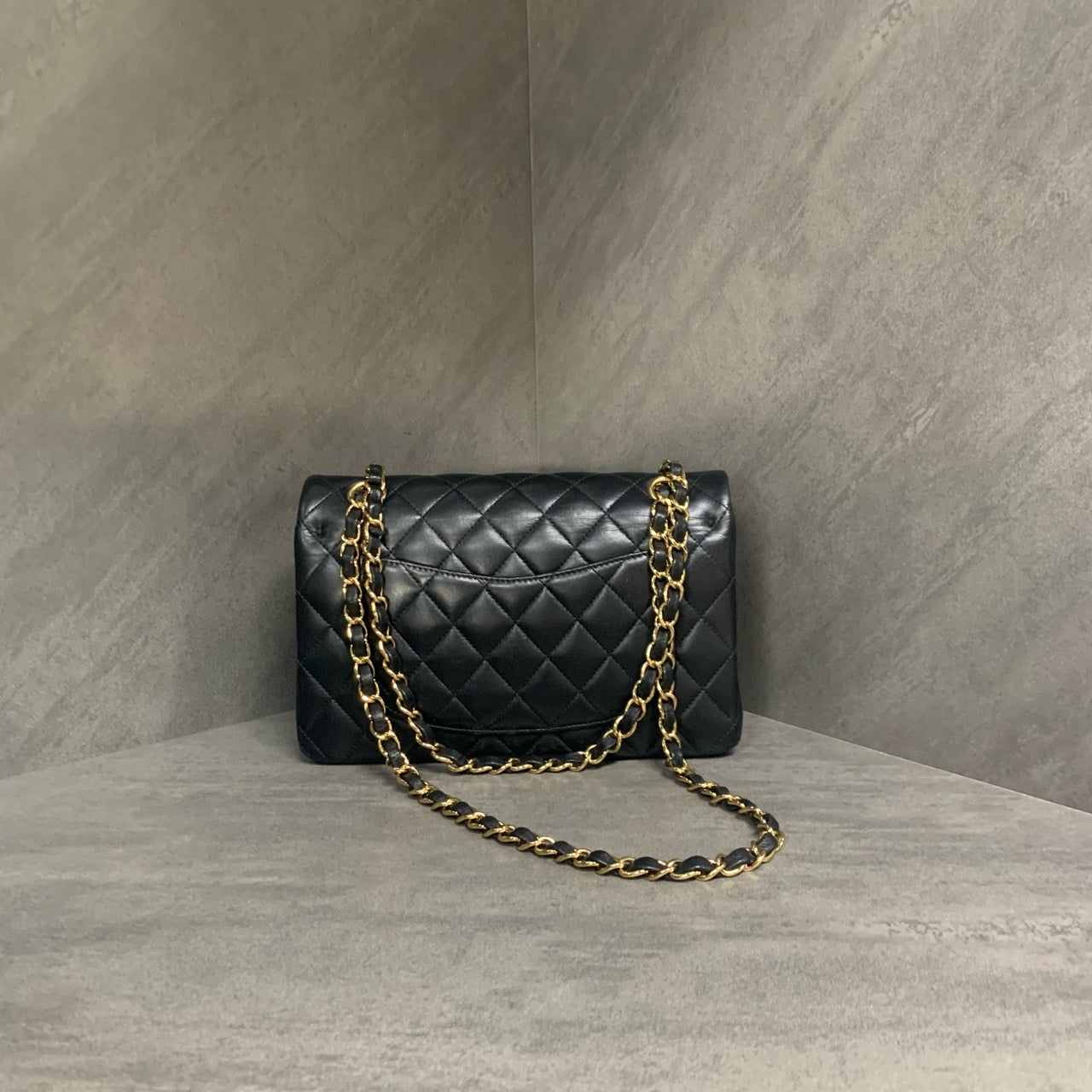 Chanel Black Gold Lambskin CF Small Chain Shoulder Bag, size: 23×15, versatile black and gold, microchipped, perfect bag shape