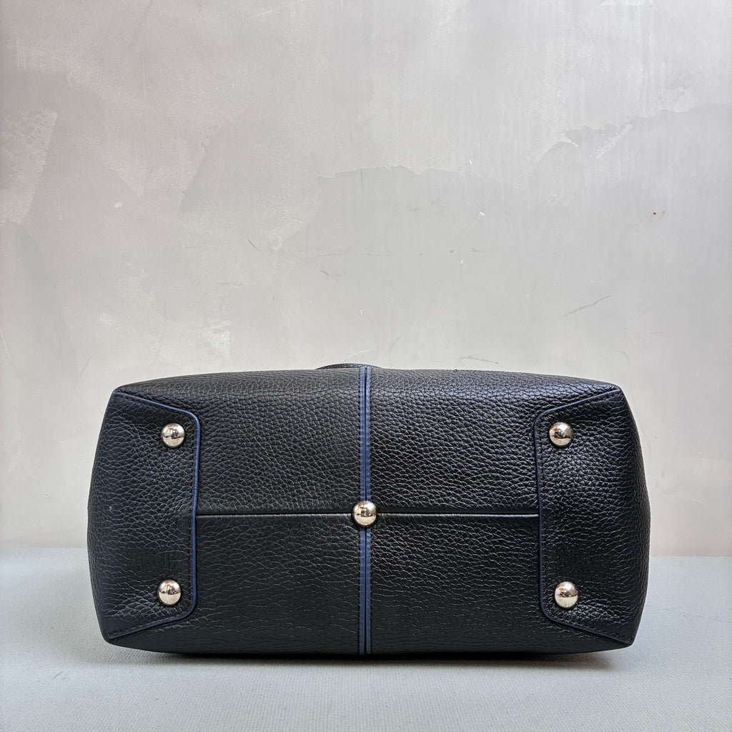 LV/Louis Vuitton Pernelle Tote Bag, Dark Blue Leather, 99% New, Size 31×16 cm