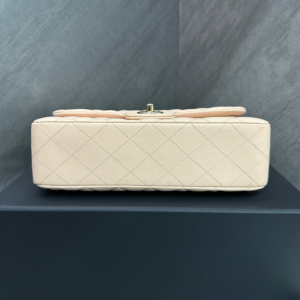 Chanel CF Small Size Cherry Blossom Pink Litchi Leather Light Gold Hardware Complete Set