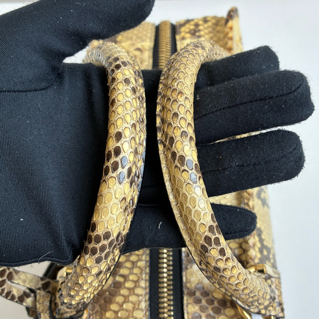 Loewe Boston Amazona sp Amazon Snake Skin Yellow Like New 99% Condition Size 29*27