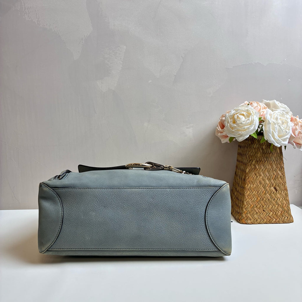 Chloe Faye Calfskin and Suede Mint Green Shoulder Crossbody Bag 98% New Size: 33X20X13 Accessories: Detachable Shoulder Strap