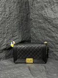 Chanel Leboy, black gold with grained leather, code 23, no card, in stock at a favorable price