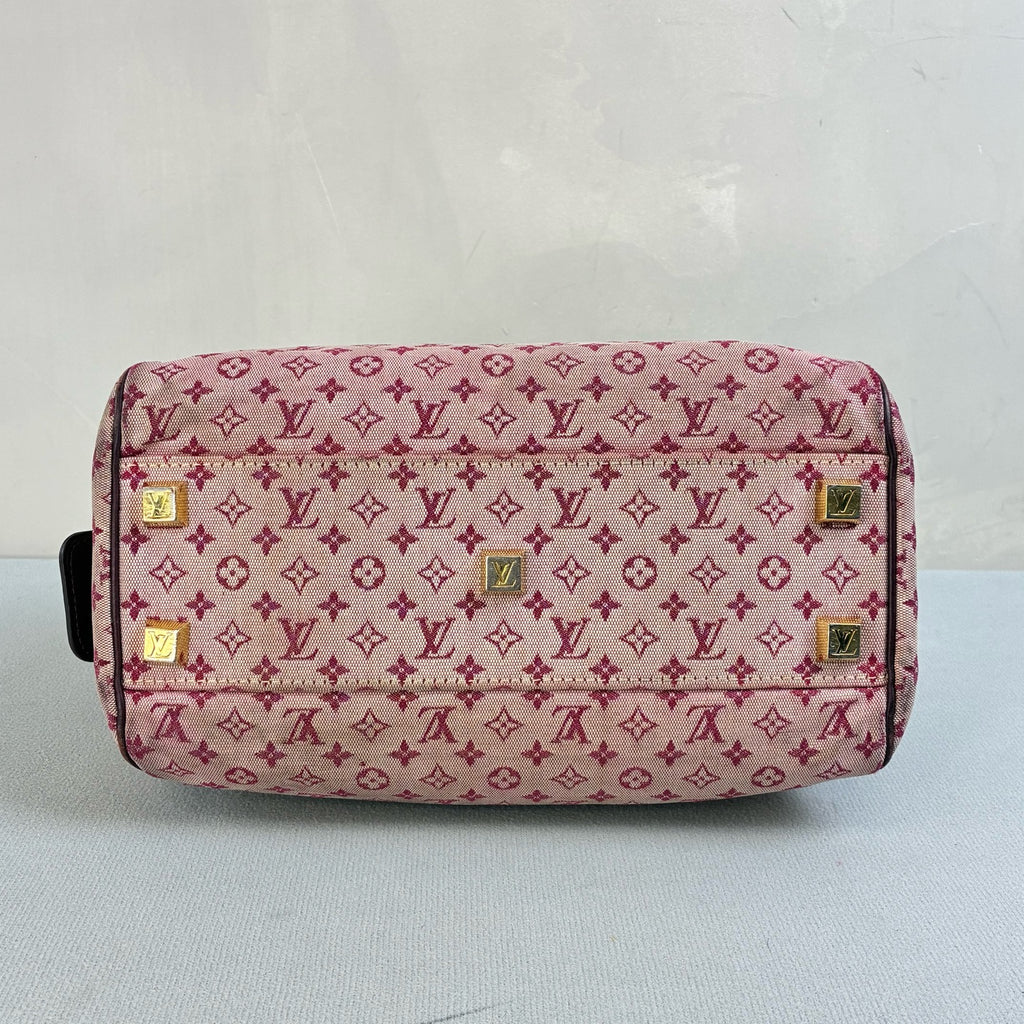 LV/Louis Vuitton 96% New Pink Denim Monogram Boston Handbag Size 27.5*18