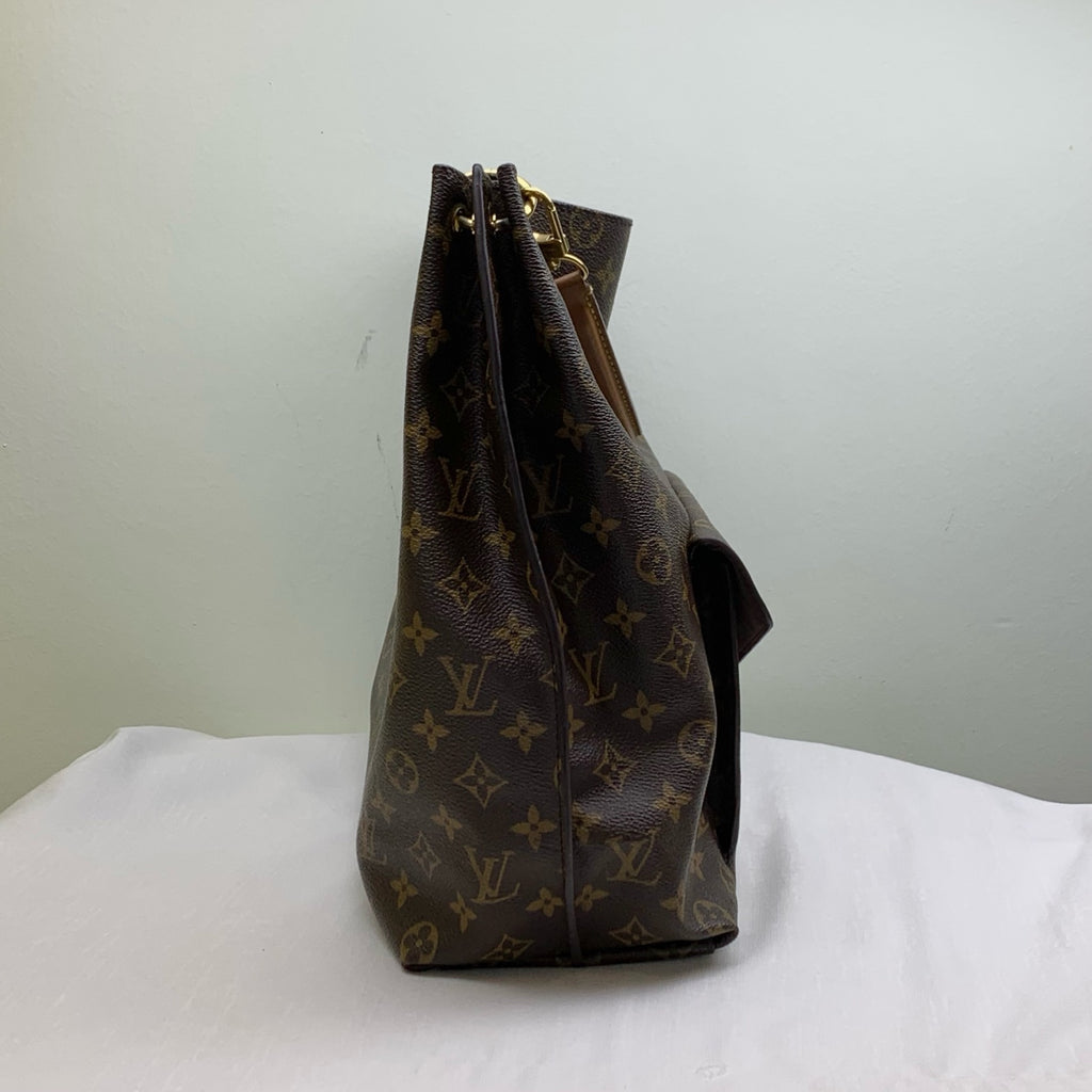 LV/Louis Vuitton Classic Monogram Hobo Tote Bag Same Model as HyunA 99% New Size 32x13x36