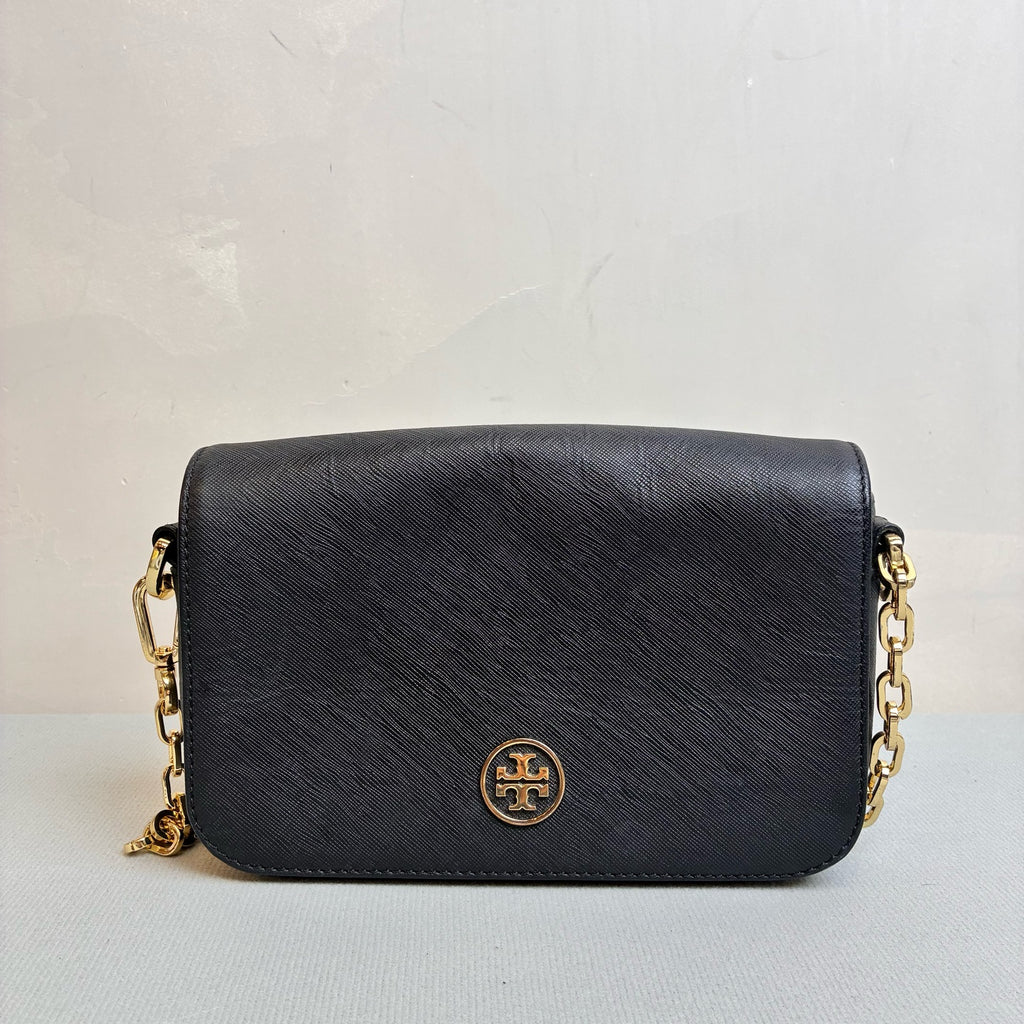 TORY BURCH Chain Bag Black Leather Material