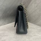 Chanel CF Maxi Large Black and Gold Caviar with Card, Available at a Great Price.