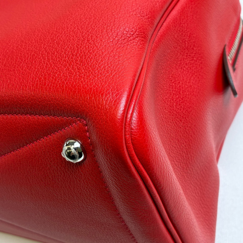 Hermès Red Victoria 35 Tote Bag X Stamp 99% New Size 35*22