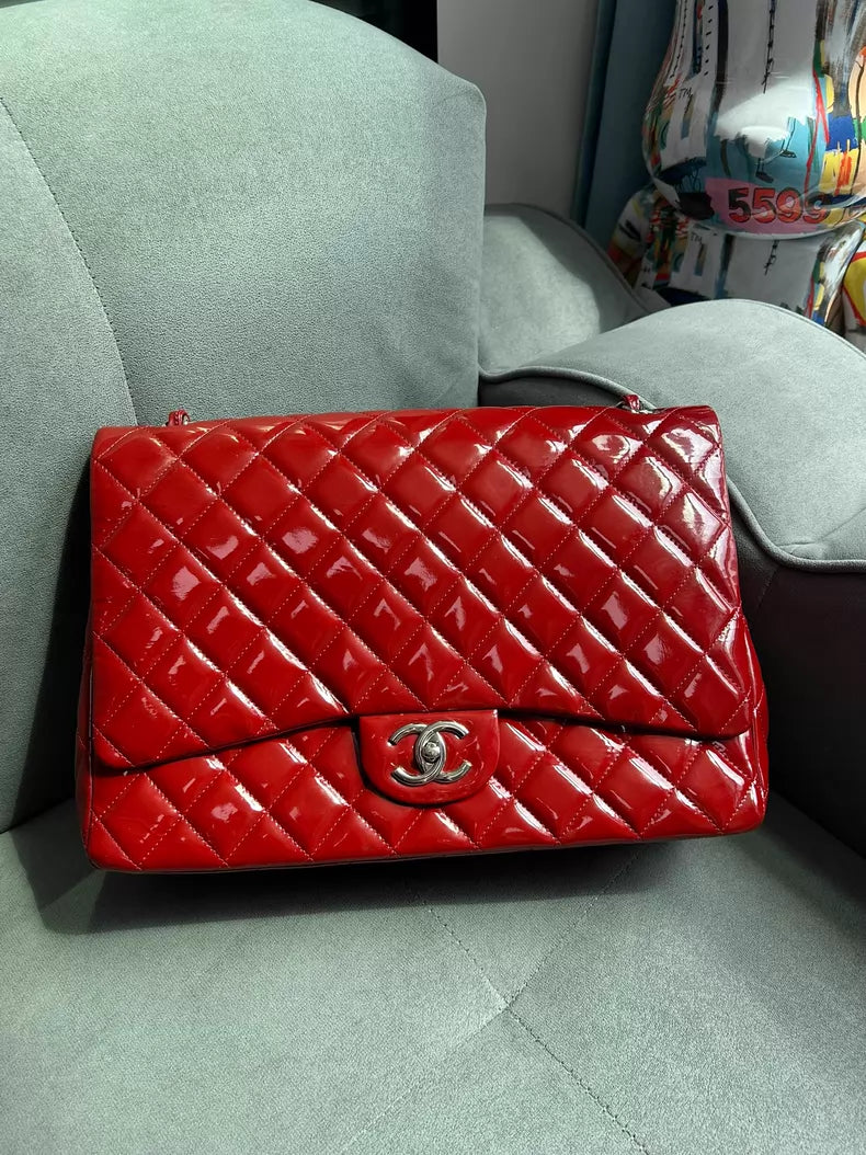 Chanel Chanel cf maxi red patent leather 14