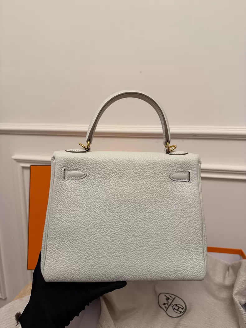 Hermes Hermes kelly25 milk white gold hardware togo