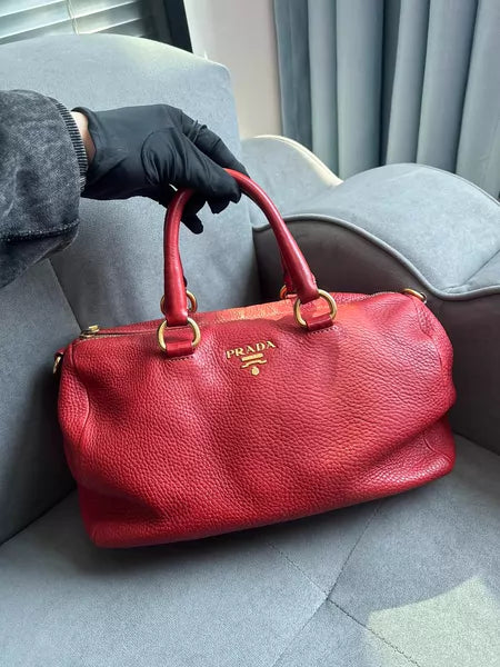 Prada Prada red leather tote handbag in stock