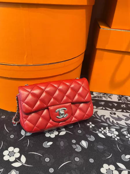 Chanel Chanel cf mini red lambskin 17