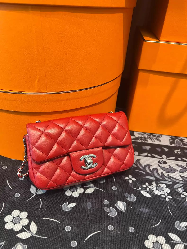 Chanel Chanel cf mini red lambskin 17