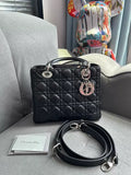 Dior Dior Lady Dior lambskin black silver hardware 17