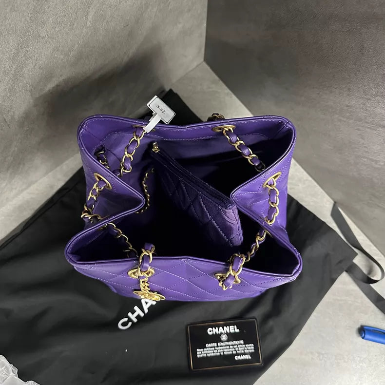 Chanel Chanel 20A purple gold hardware leather