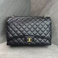 Chanel Chanel CF maxi black gold hardware leather