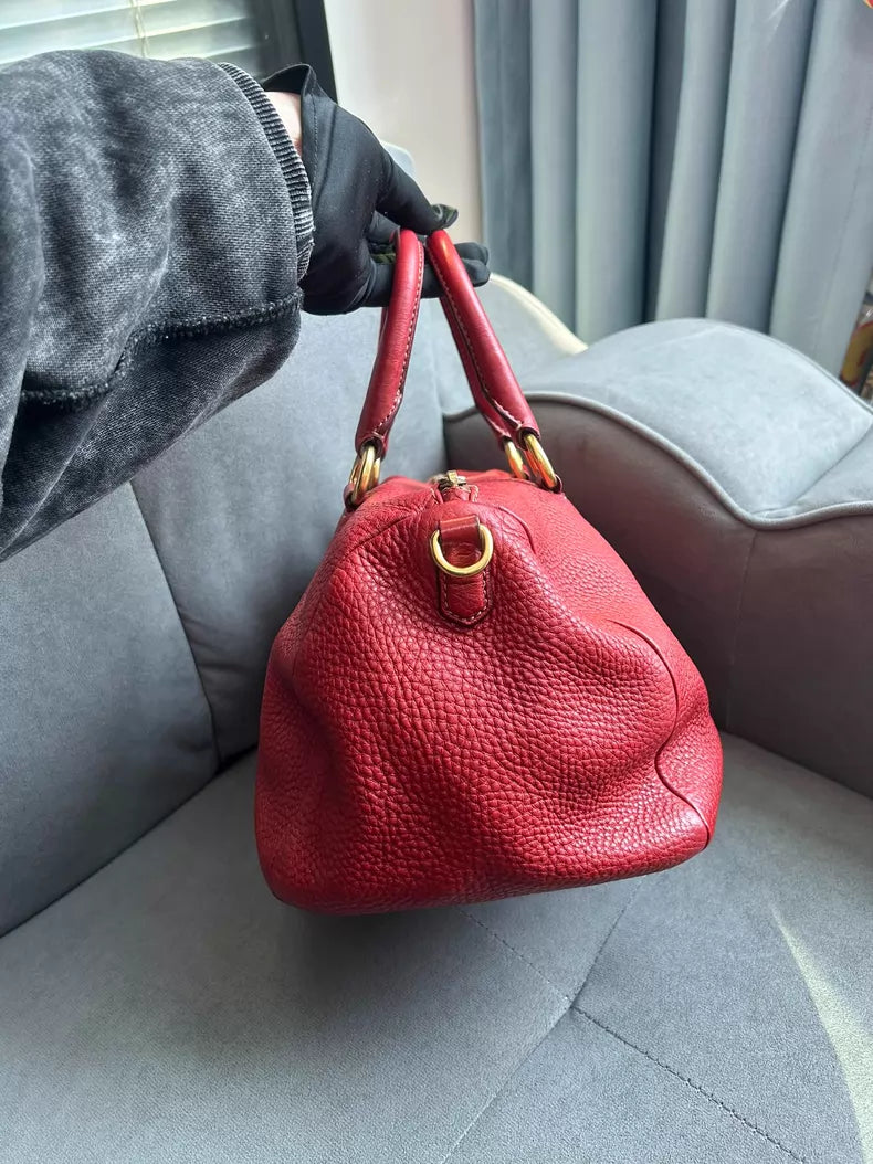 Prada Prada red leather tote handbag in stock