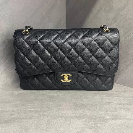 Chanel Chanel cf jumbo pebbled leather chain bag 15