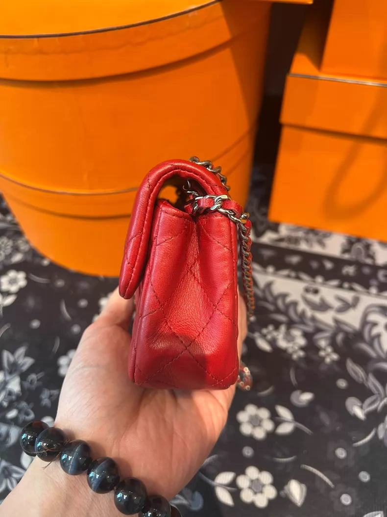 Chanel Chanel cf mini red lambskin 17
