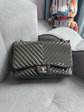 CHANEL Chanel CF patent leather V Jumbo