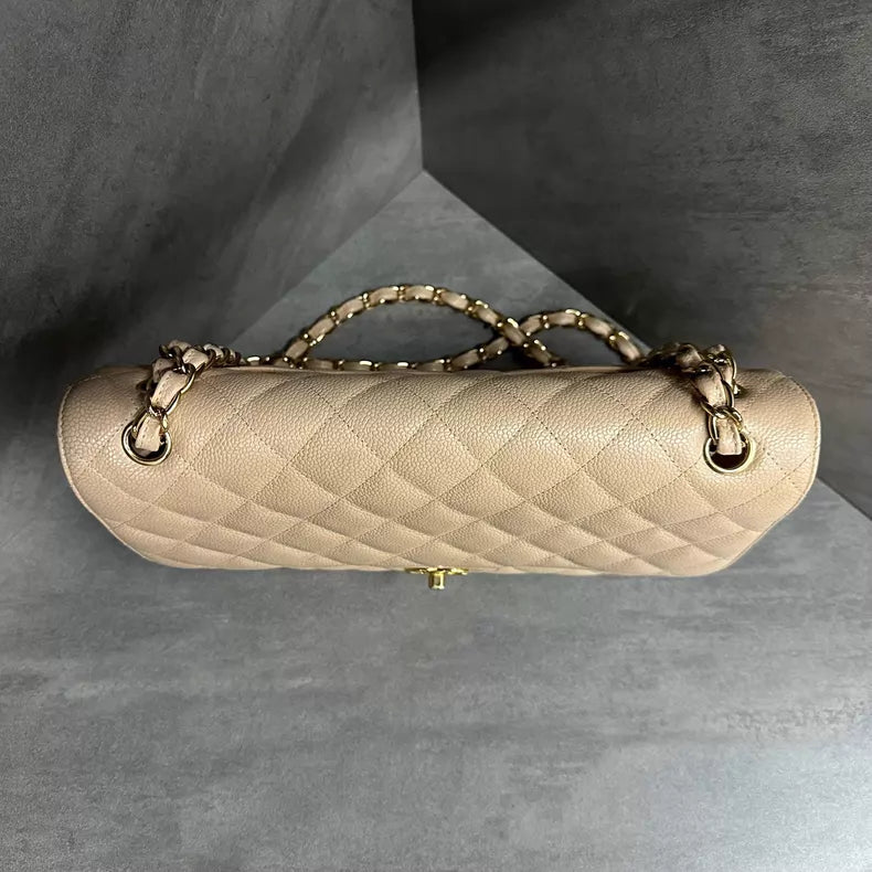 Chanel Chanel CF jumbo beige leather