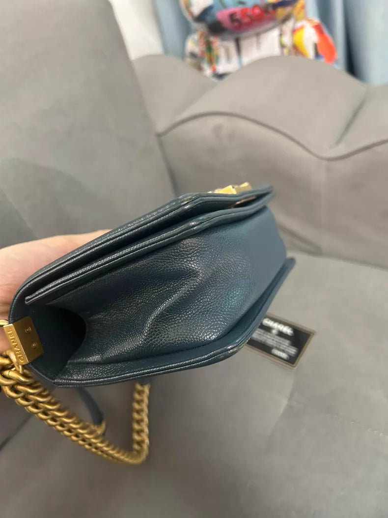 Chanel Chanel Leboy leather blue 20*13