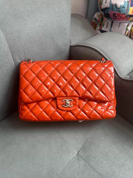CHANEL Chanel CF Jumbo patent leather