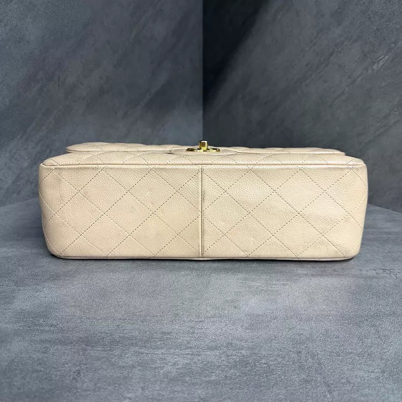 Chanel Chanel CF jumbo beige leather