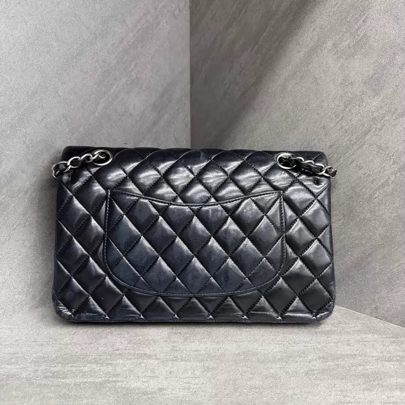 Chanel Chanel CF medium black silver hardware lambskin 18 in stock