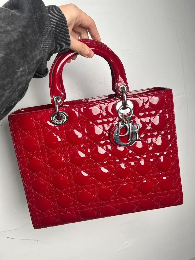 Dior Dior Lady Dior patent leather red