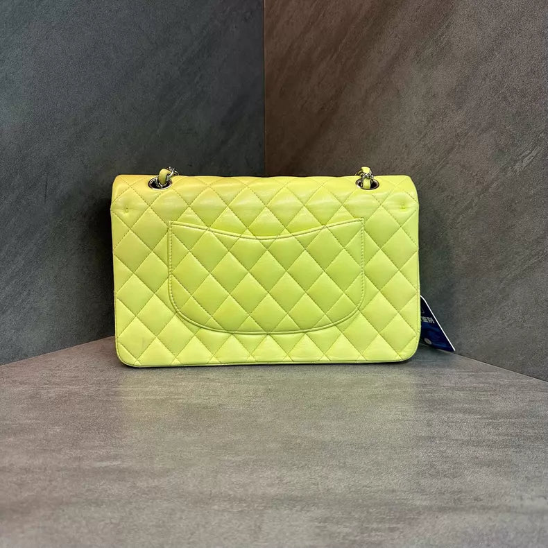 Chanel cf medium green lambskin 14