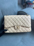 CHANEL Chanel CFJumbo lambskin milk tea gold hardware 1