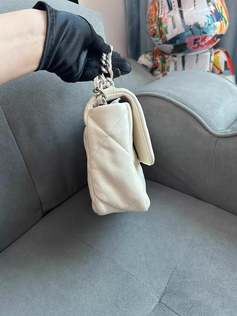 Chanel 19bag small silver hardware 99 gold hardware