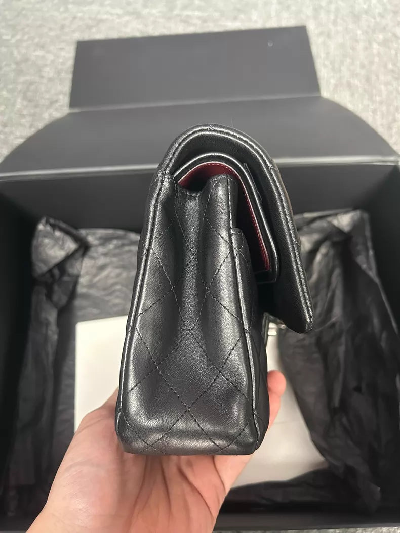 Chanel Chanel CF black silver hardware lambskin medium