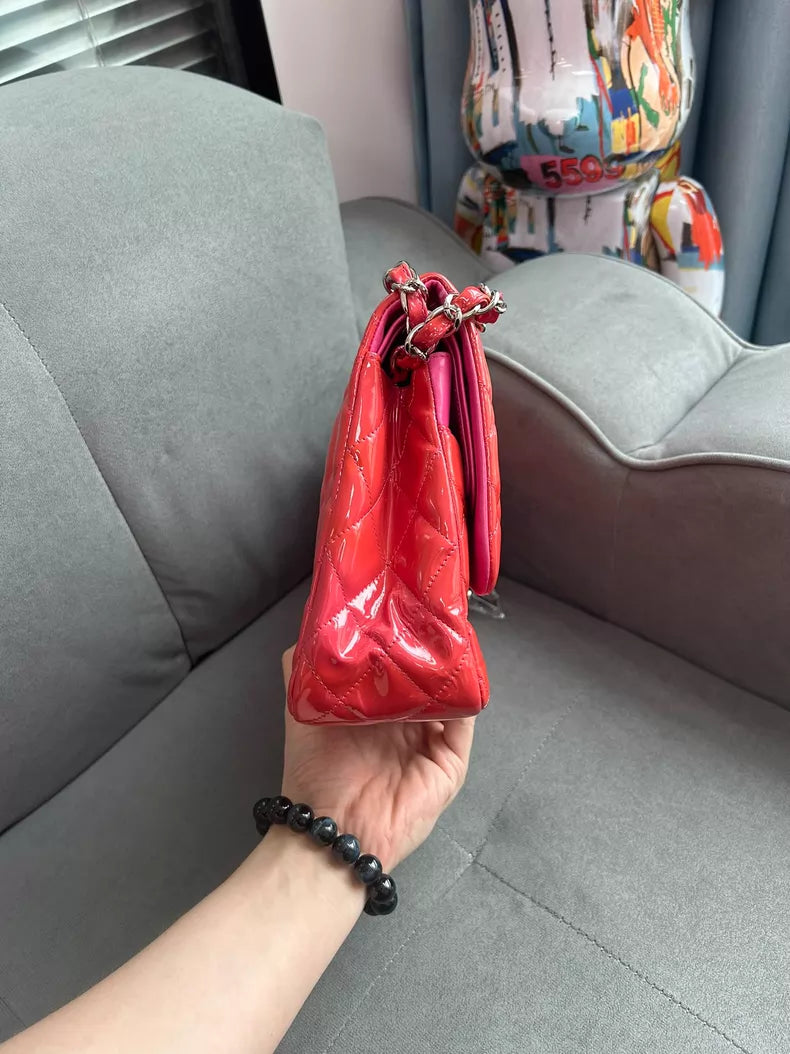 Chanel Chanel cf jumbo red patent leather 14