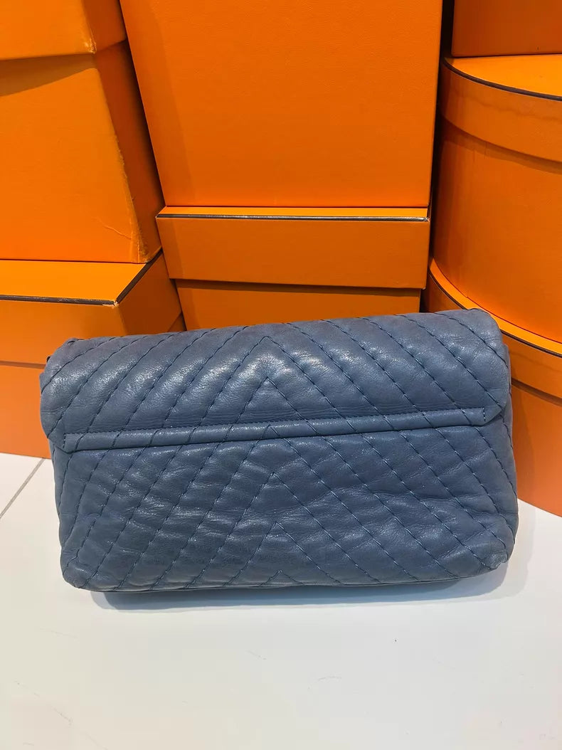 CHANEL Chanel CF blue lambskin 14