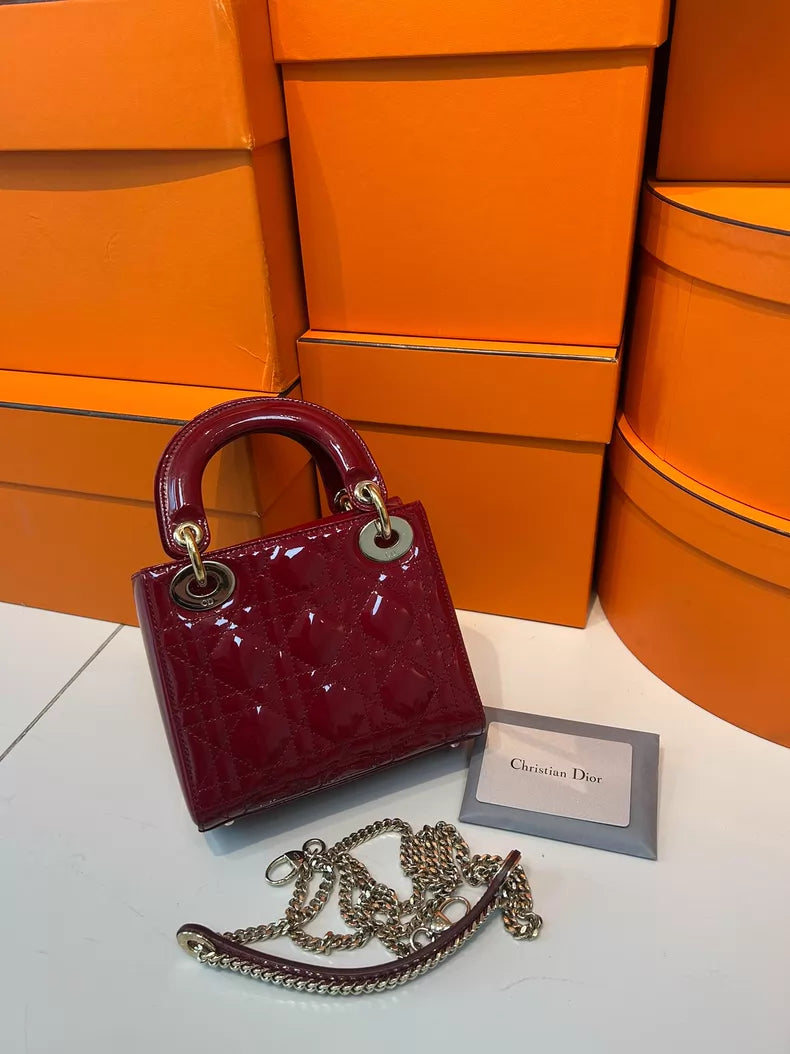 98 Dior /Dior red patent leather Lady Dior